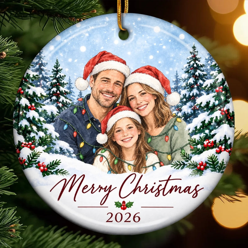 Custom Photo Christmas Gifts For Family - Personalized Ceramic Ornamen ...